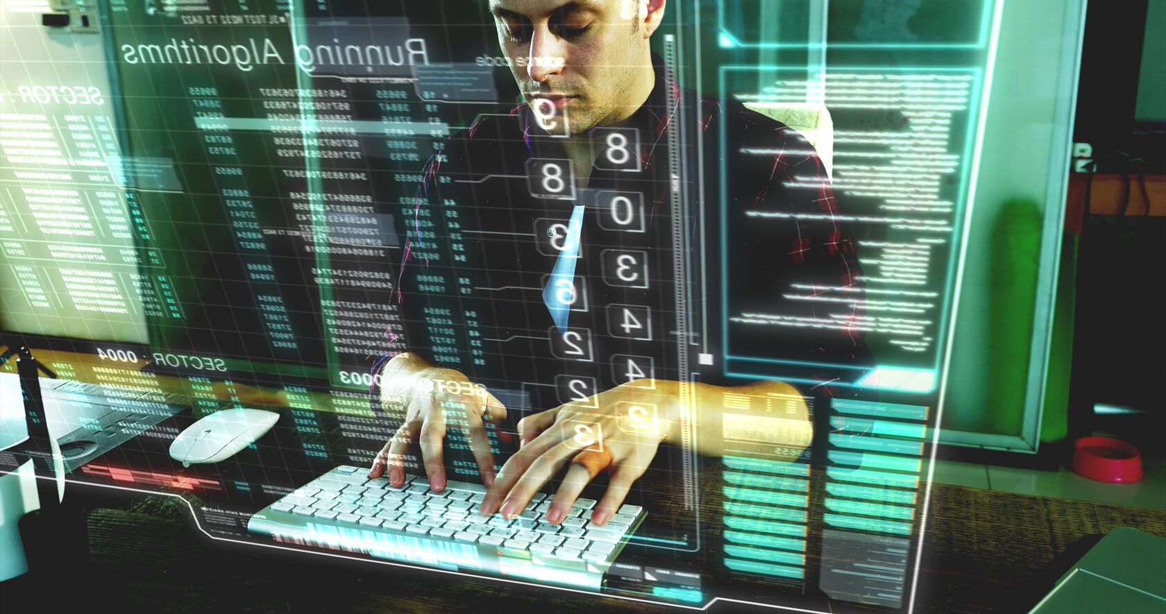 Computer user working