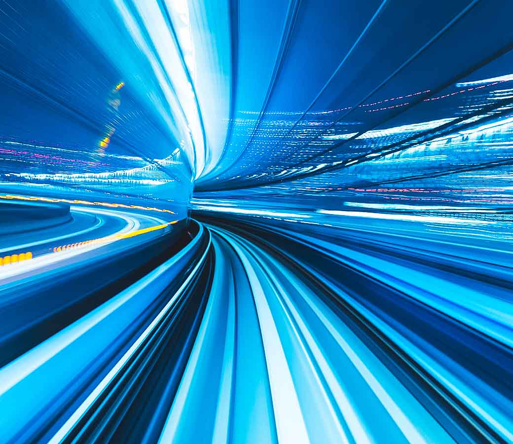 high-speed image taken in a tunnel