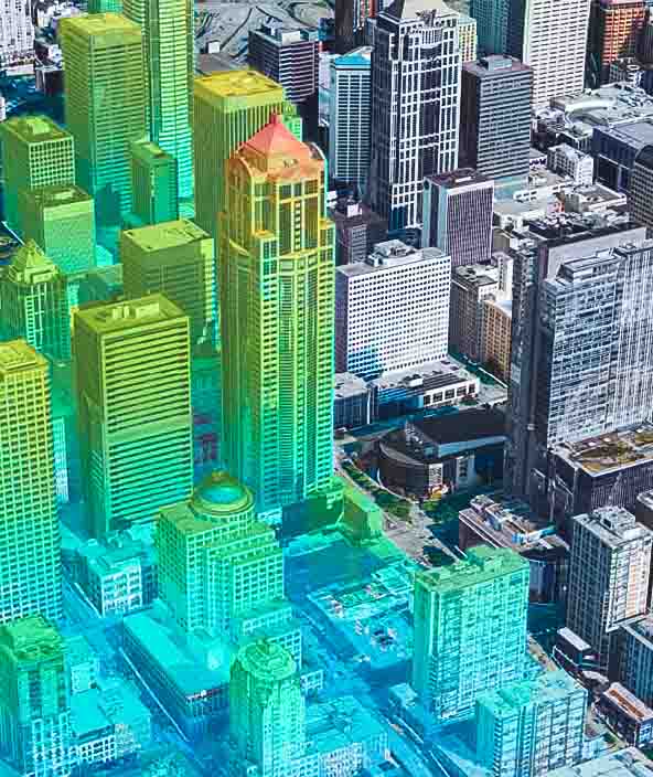 Visualizzazione del gemello digitale di una grande città