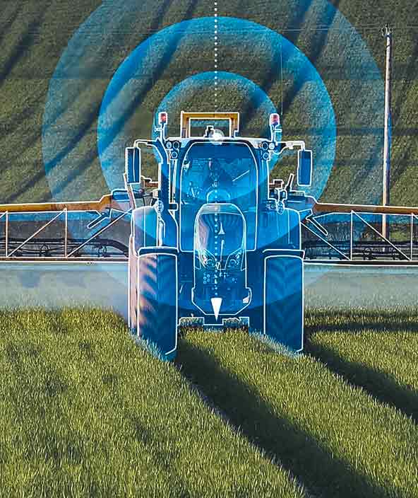 A digital representation of a tractor representing autonomy