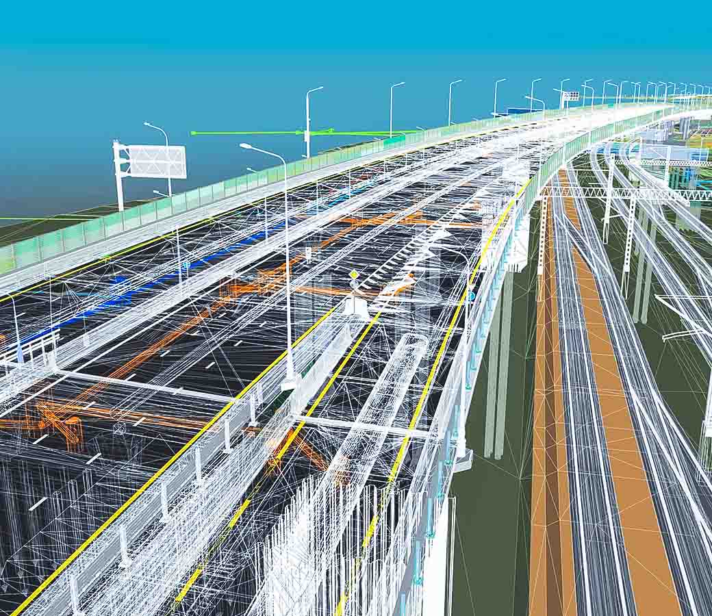 BIM-Modell der Autobahninfrastruktur