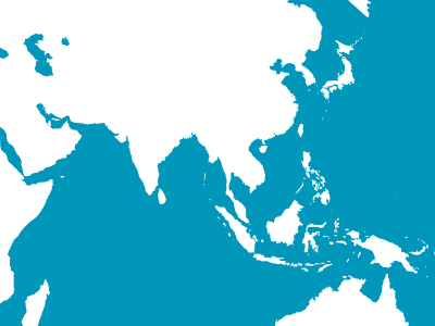 Karte, Asien-Pazifik-Region, Region