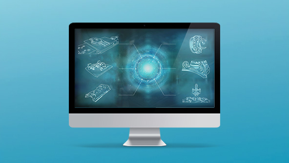 Designer CAD for CAM software on monitor