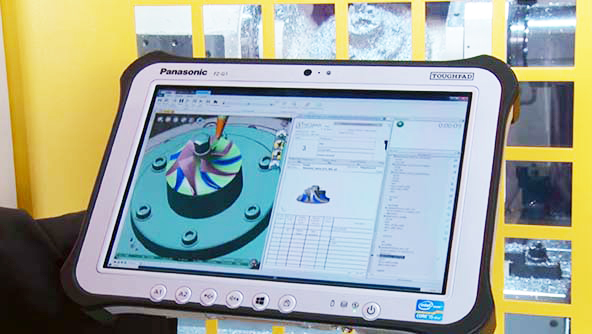 NCSIMUL WYSIWYC software shown on tablet device