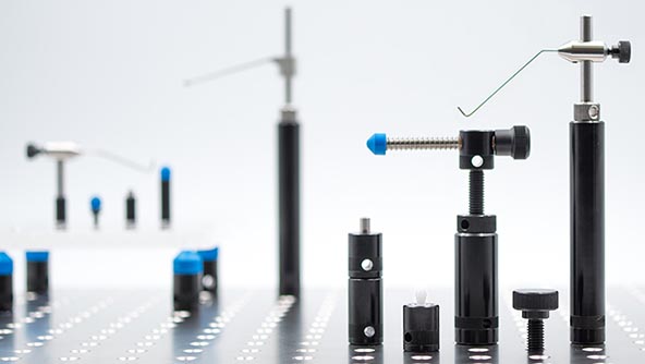 A well-arranged display of various accessories for Coordinate Measuring Machines