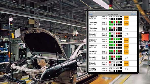 Device displaying audit information