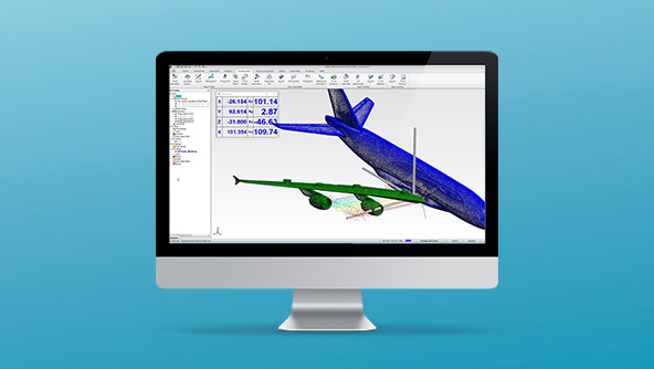 SpatialAnalyzer software on monitor