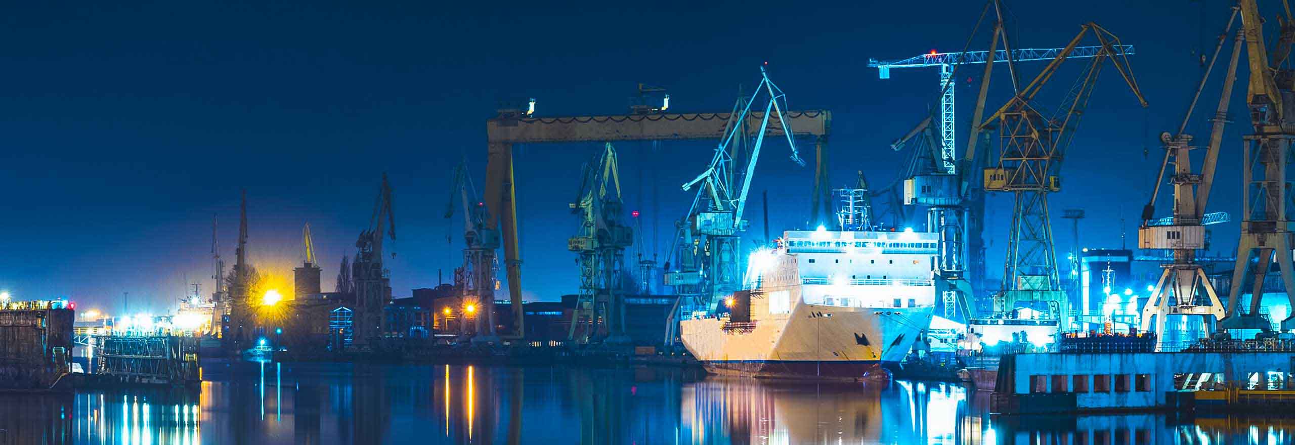 industrial area of a shipyard in Poland