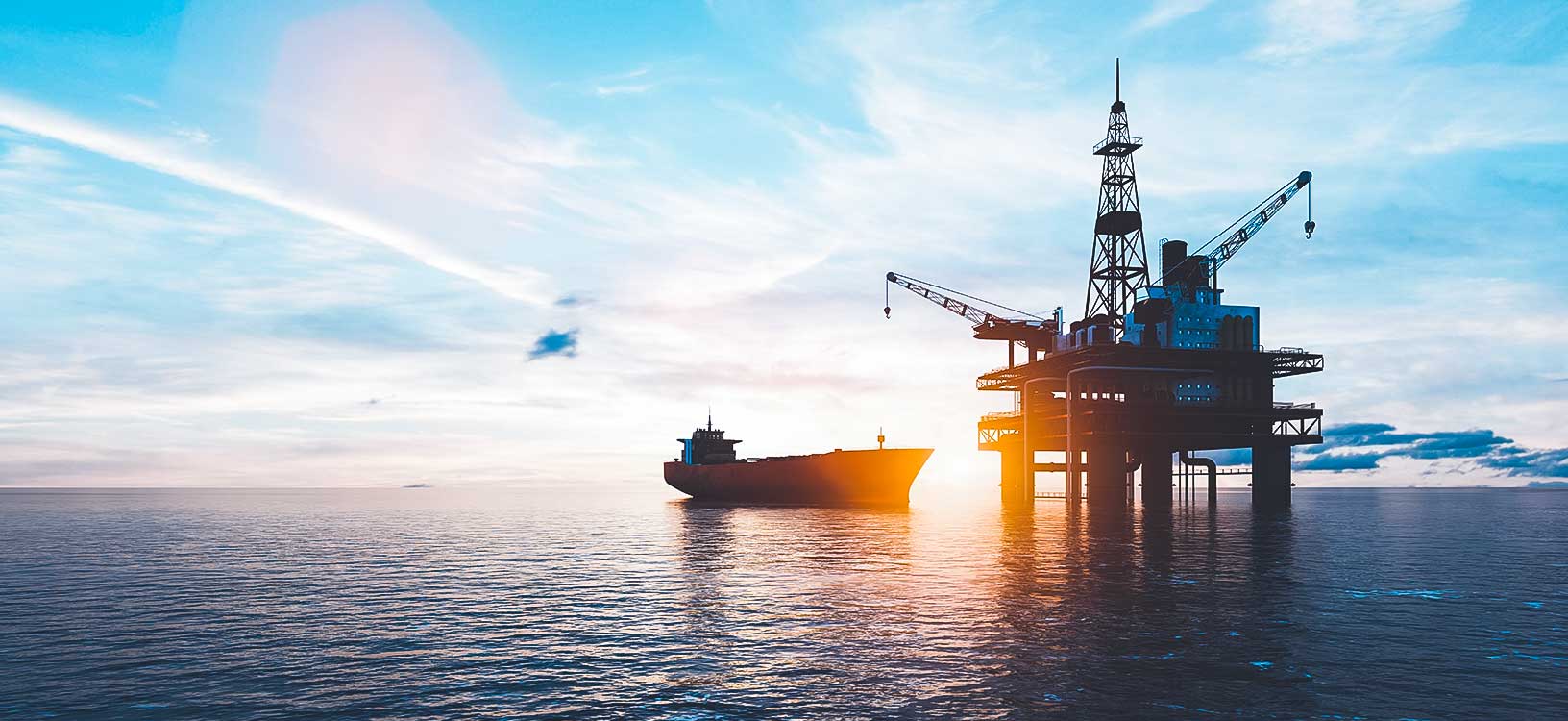 Plataforma petrolífera en el océano