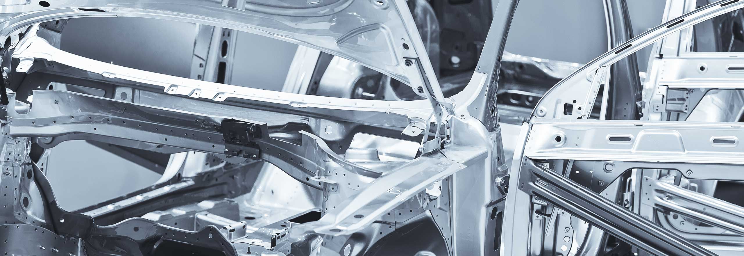 Close-up: automotive car body-in-white structure