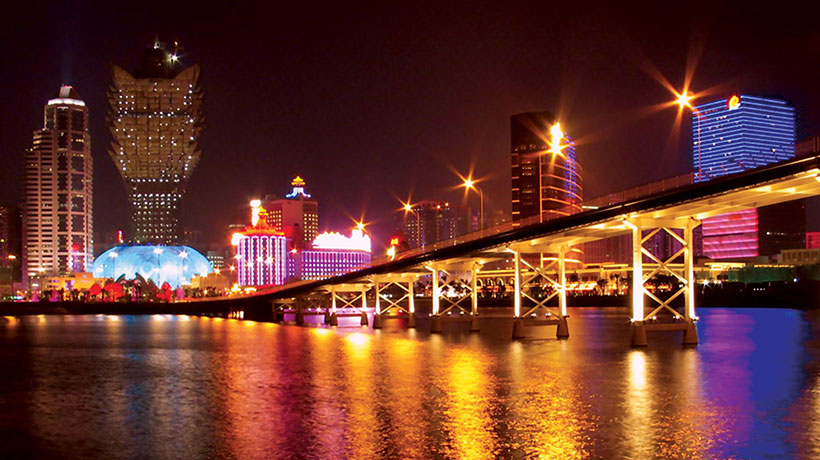 Image of bridge in Macau urban center