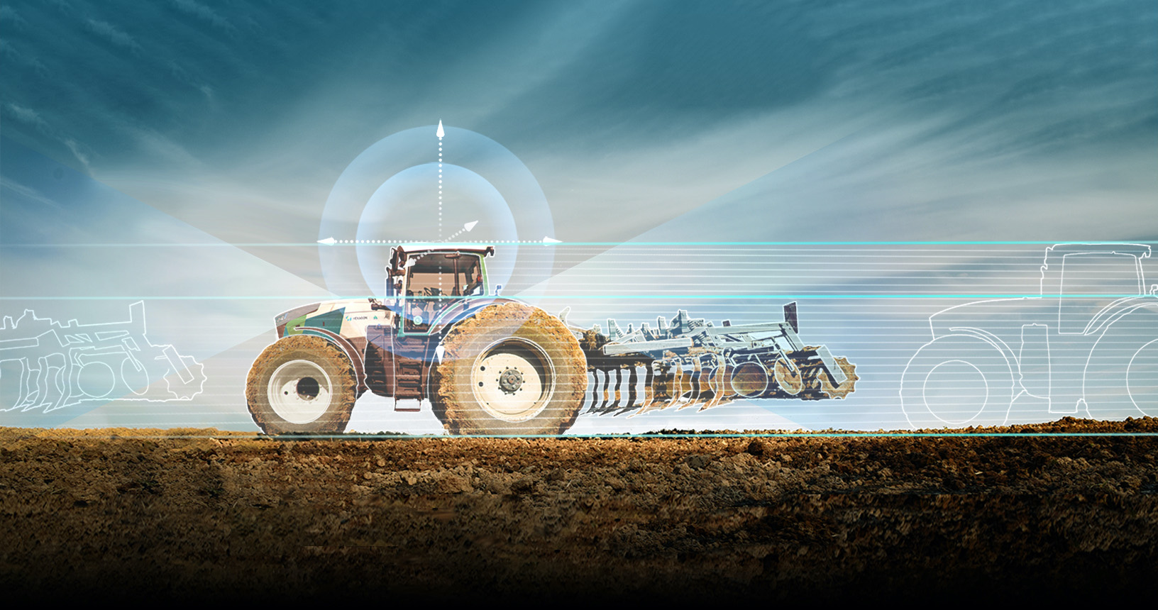 Autonomous tractor working in a field