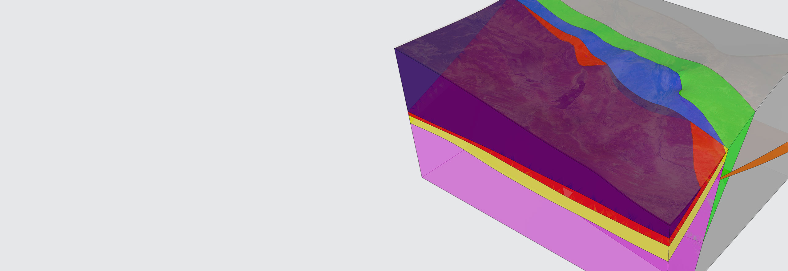 Modello geotecnico creato dal software Hexagon per l'indagine geotecnica delle miniere